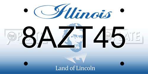 8AZT45 Illinois License Plate