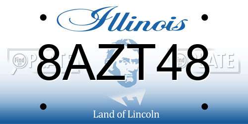 8AZT48 Illinois License Plate