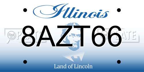 8AZT66 Illinois License Plate