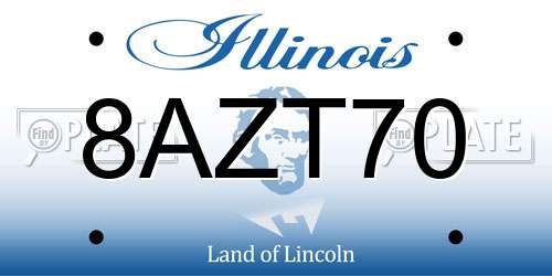 8AZT70 Illinois License Plate