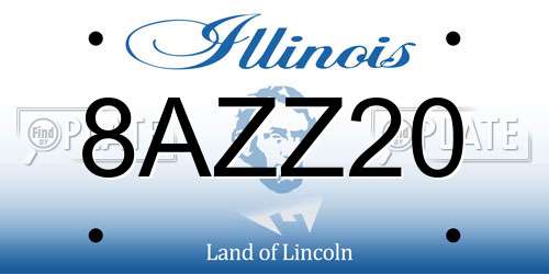 8AZZ20 Illinois License Plate