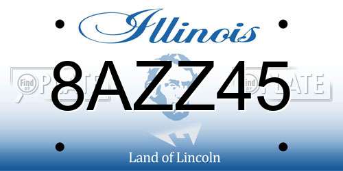 8AZZ45 Illinois License Plate