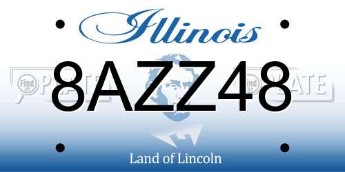 8AZZ48 Illinois License Plate