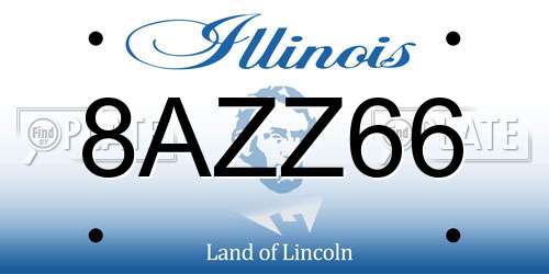 8AZZ66 Illinois License Plate