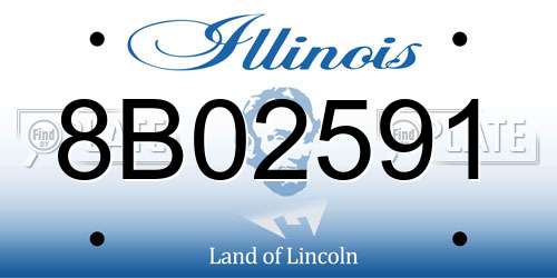 8B02591 Illinois License Plate