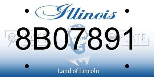 8B07891 Illinois License Plate
