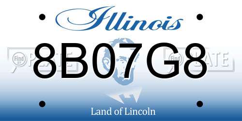 8B07G8 Illinois License Plate