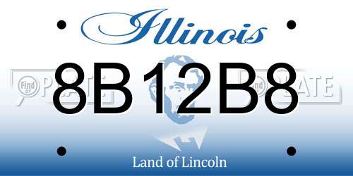 8B12B8 Illinois License Plate