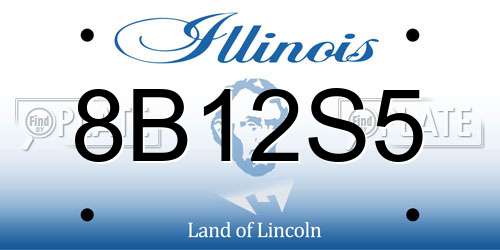 8B12S5 Illinois License Plate