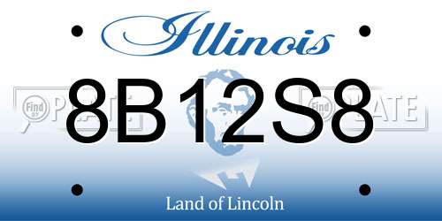 8B12S8 Illinois License Plate