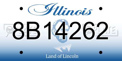 8B14262 Illinois License Plate