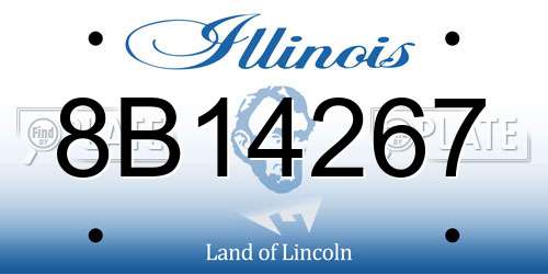 8B14267 Illinois License Plate