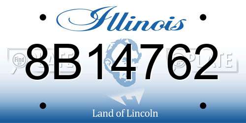 8B14762 Illinois License Plate