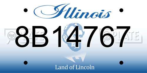 8B14767 Illinois License Plate