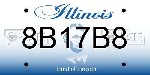 8B17B8 Illinois License Plate