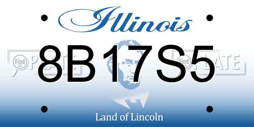 8B17S5 Illinois License Plate