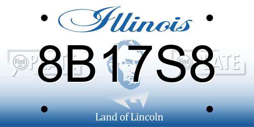 8B17S8 Illinois License Plate