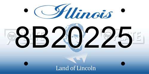 8B20225 Illinois License Plate