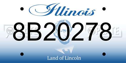 8B20278 Illinois License Plate