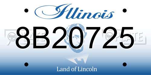 8B20725 Illinois License Plate