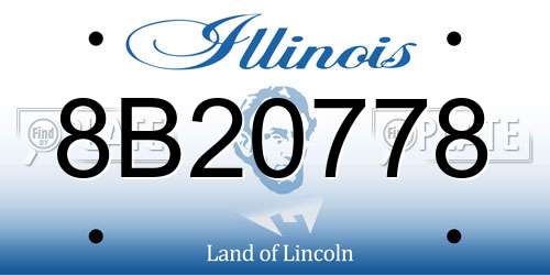 8B20778 Illinois License Plate