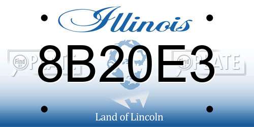 8B20E3 Illinois License Plate