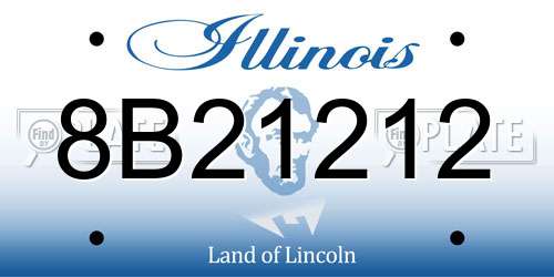 8B21212 Illinois License Plate