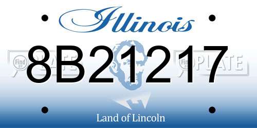 8B21217 Illinois License Plate