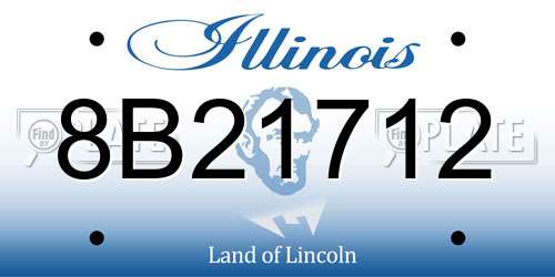 8B21712 Illinois License Plate