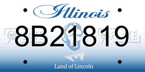 8B21819 Illinois License Plate