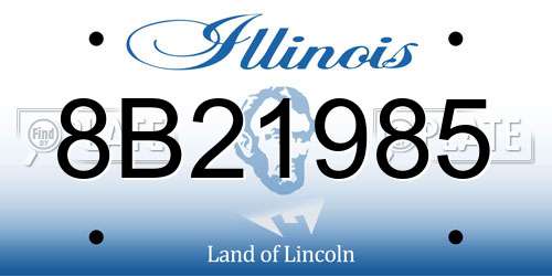 8B21985 Illinois License Plate