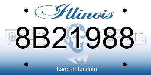 8B21988 Illinois License Plate