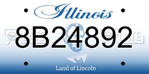 8B24892 Illinois License Plate