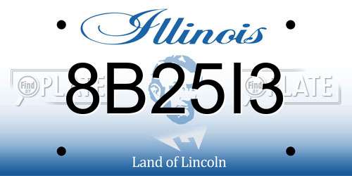 8B25I3 Illinois License Plate