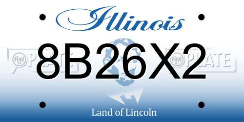 8B26X2 Illinois License Plate