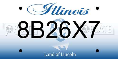 8B26X7 Illinois License Plate
