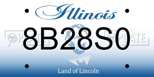8B28S0 Illinois License Plate