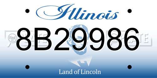 8B29986 Illinois License Plate