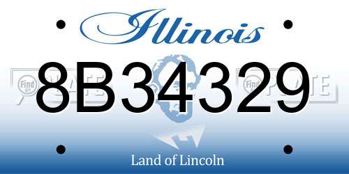 8B34329 Illinois License Plate