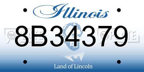 8B34379 Illinois License Plate