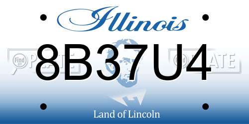 8B37U4 Illinois License Plate