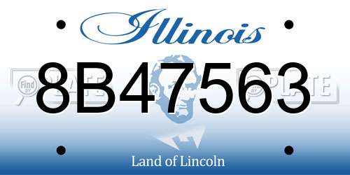 8B47563 Illinois License Plate
