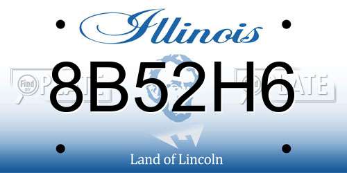 8B52H6 Illinois License Plate