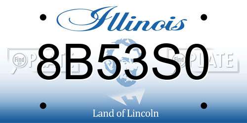 8B53S0 Illinois License Plate