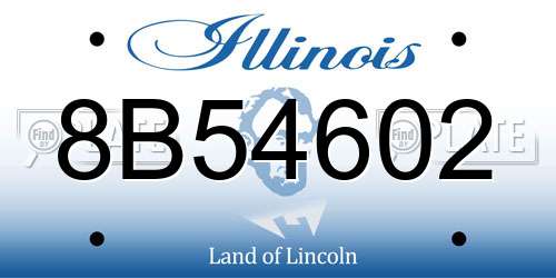 8B54602 Illinois License Plate