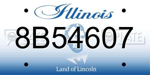 8B54607 Illinois License Plate
