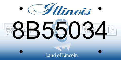 8B55034 Illinois License Plate