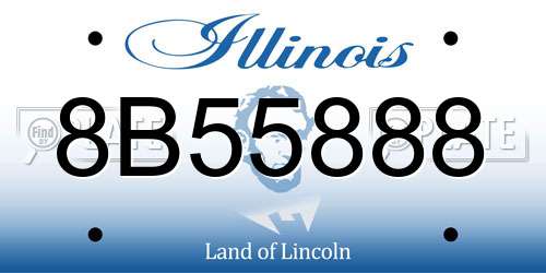 8B55888 Illinois License Plate