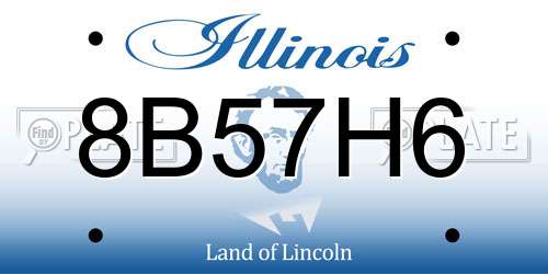 8B57H6 Illinois License Plate