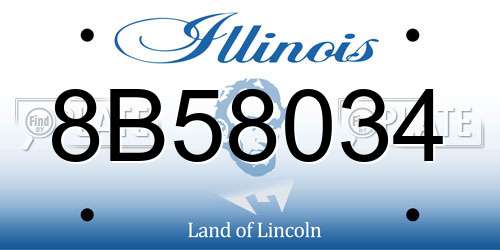 8B58034 Illinois License Plate